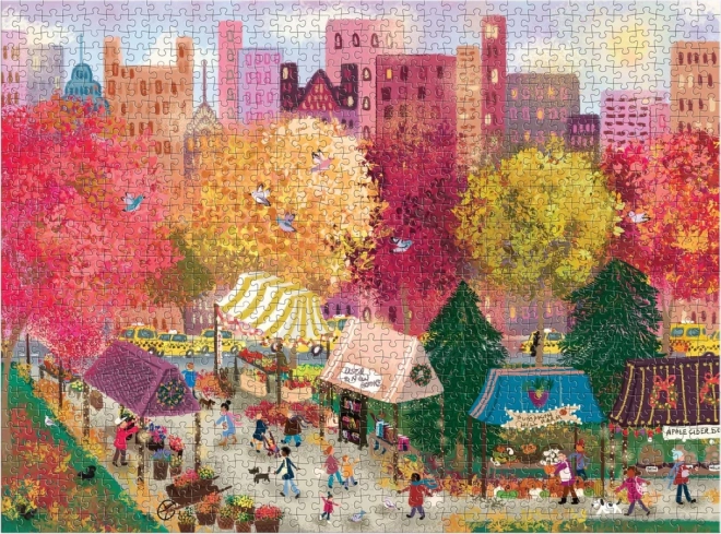Puzzle Podzim na městském trhu 1000 dílků Galison