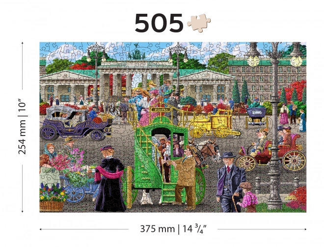 Dřevěné puzzle s figurkami - Pařížské náměstí v Berlíně