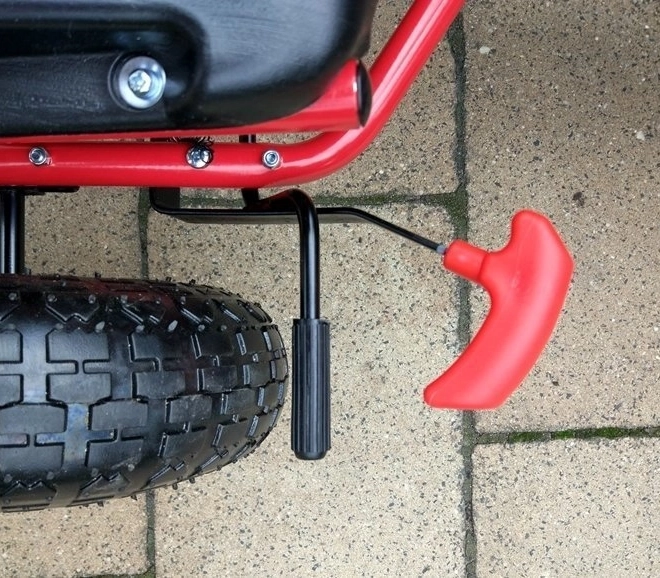 Pedálová vzduchová motokára + Nafukovací pneumatiky + Nastavitelné sedadlo – Červená