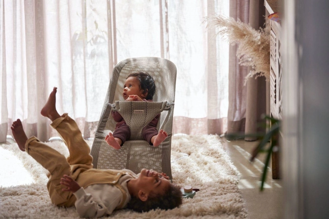 BABYBJORN - Lehátko BLISS MESH - Pearl Pink – Šedá béžová