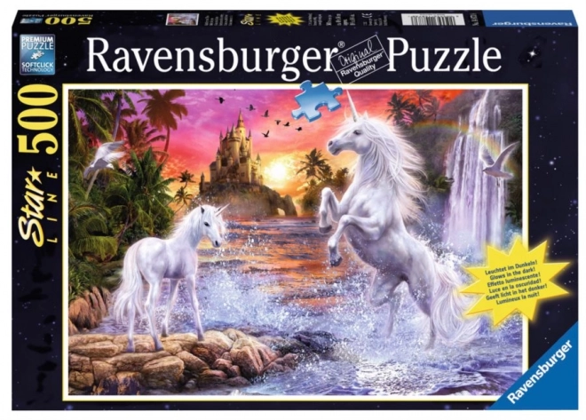 Ravensburger puzzle Jednorožci u řeky 500 dílků