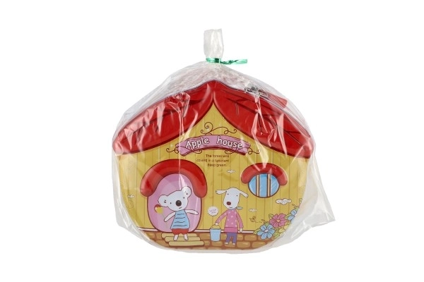 Pokladnička domeček plechová se zámkem 16x8cm - 1ks