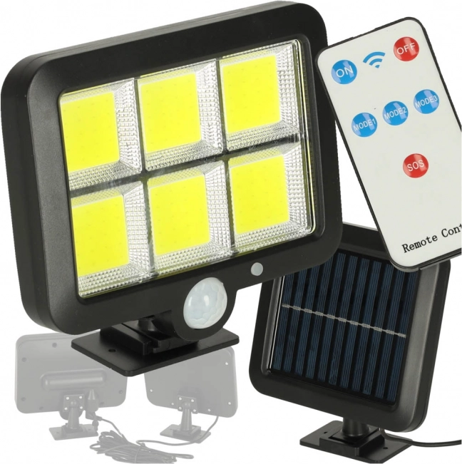 Solární lampa s pohybovým a soumrakovým senzorem 120 LED
