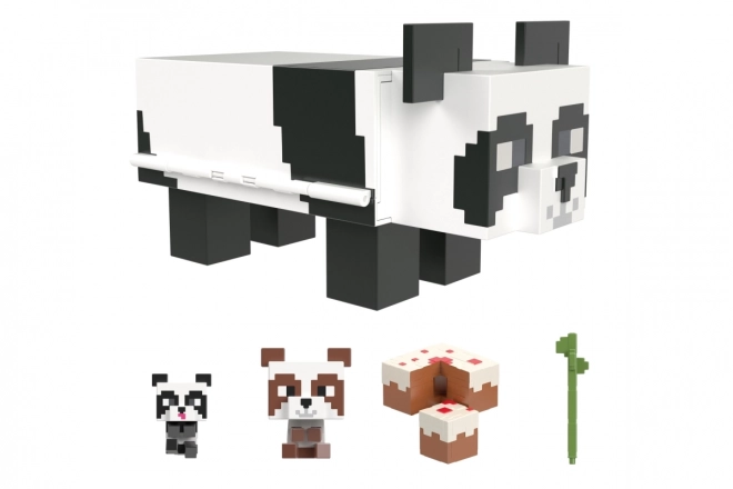 Sada figurek Minecraft domeček na hraní s pandou + 2 figurky