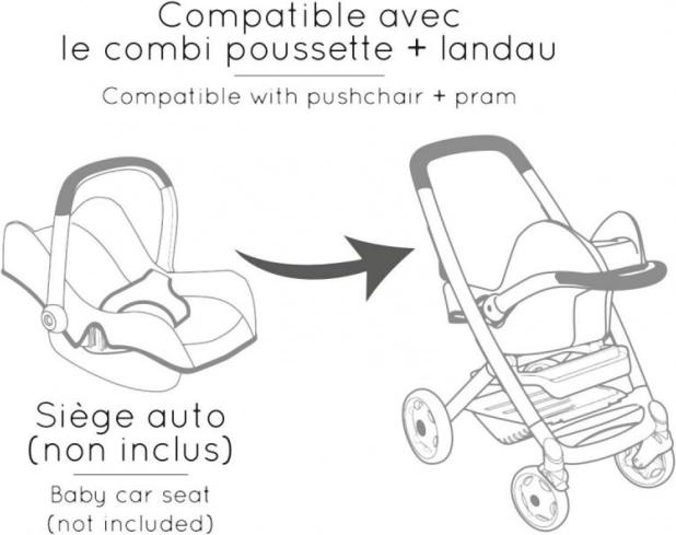 Kočárek pro panenky Maxi-Cosi světle růžový