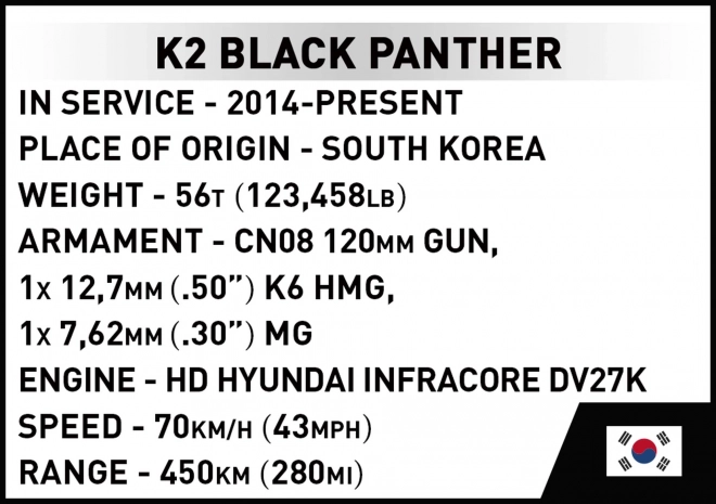 COBI 3107 Armed Forces K2 Black Panther, 1:72, 160 k