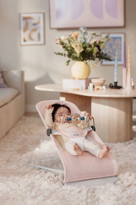 BABYBJORN - Lehátko BALANCE SOFT MESH - šedá/bílá – Růžová/bílá
