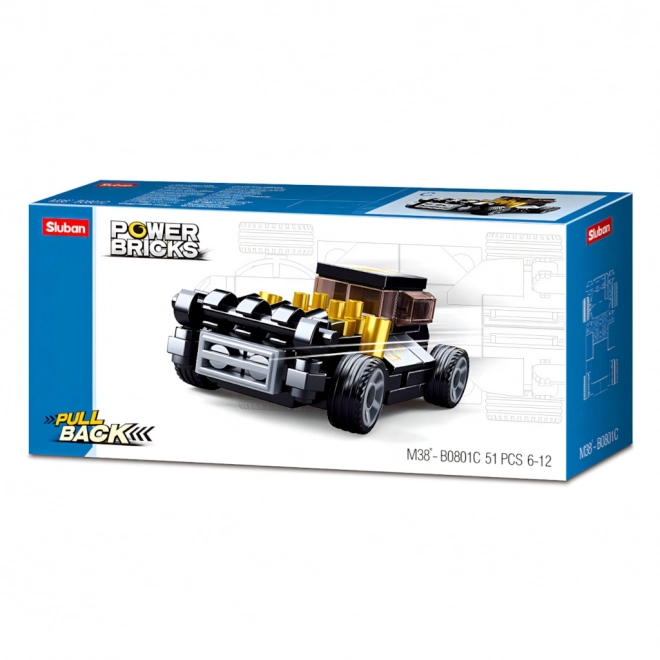 Natahovací auto Černý Mod Rod stavebnice