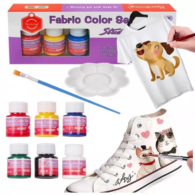 Sada barev na textil 6 barev s příslušenstvím