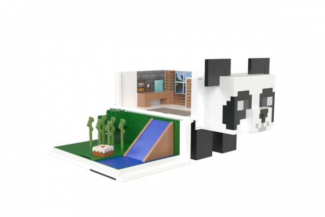 Sada figurek Minecraft domeček na hraní s pandou + 2 figurky