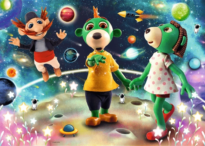 Třpytivé puzzle Treflíci: Mezi hvězdami