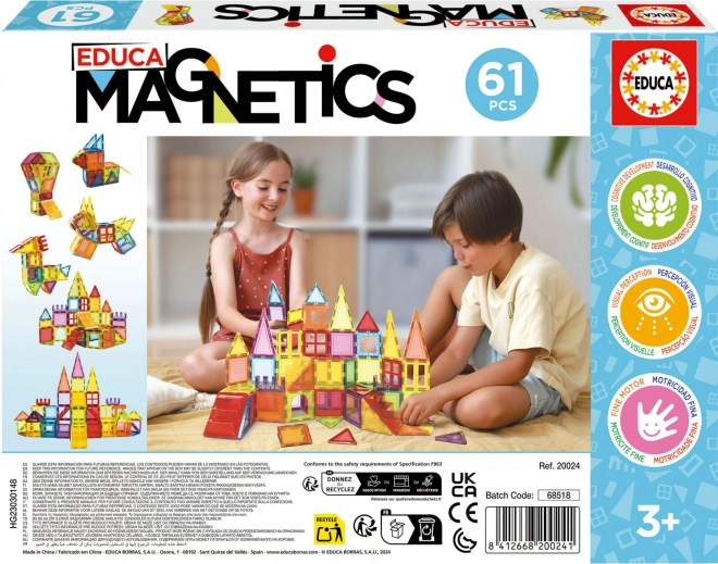 EDUCA Magnetická stavebnice Magnetics 61 díků