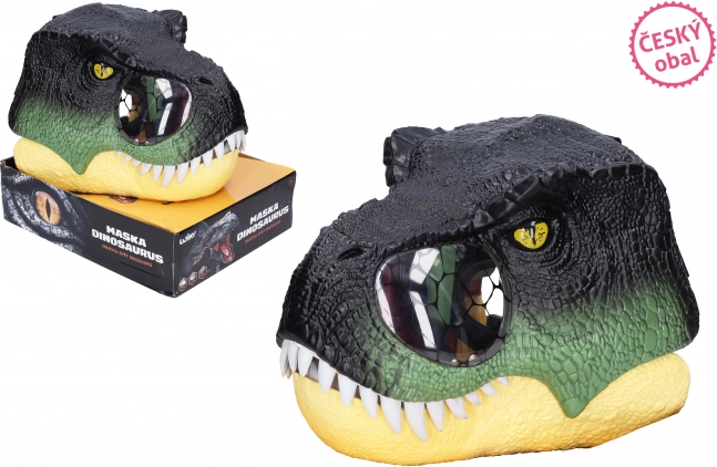 Dinosauří maska na hlavu se světelnými a zvukovými efekty