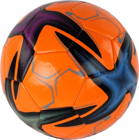 Fotbalový míč 24 cm, velikost 5, oranžový se vzorem