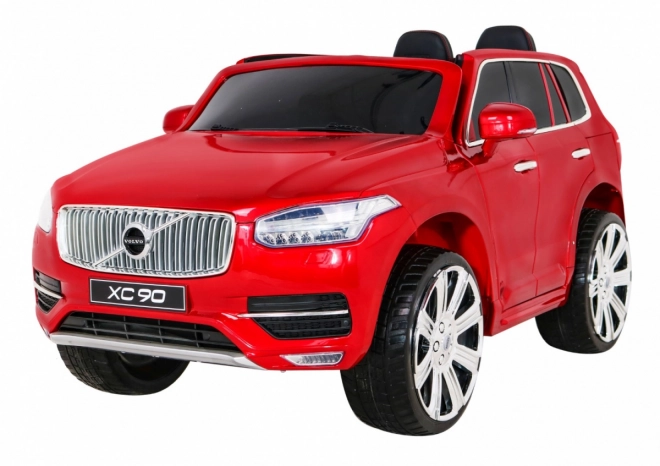 Volvo XC90 baterie pro děti Červený lak + dálkové ovládání + nosič zavazadel + EVA + pomalý start + rádio MP3 + LED dioda