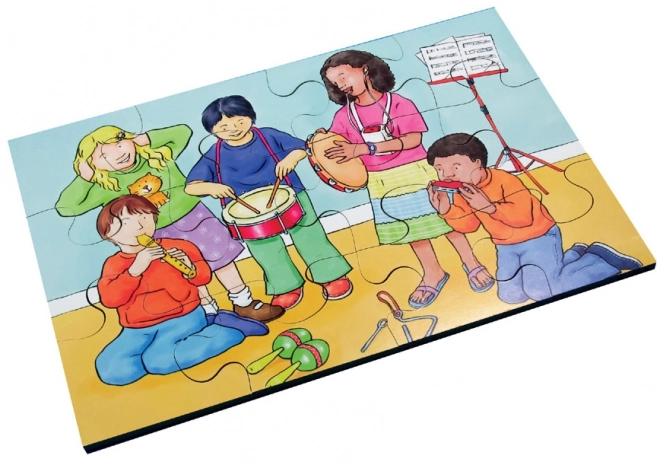 Dřevěné puzzle 72 dílů s inkluzivními motivy