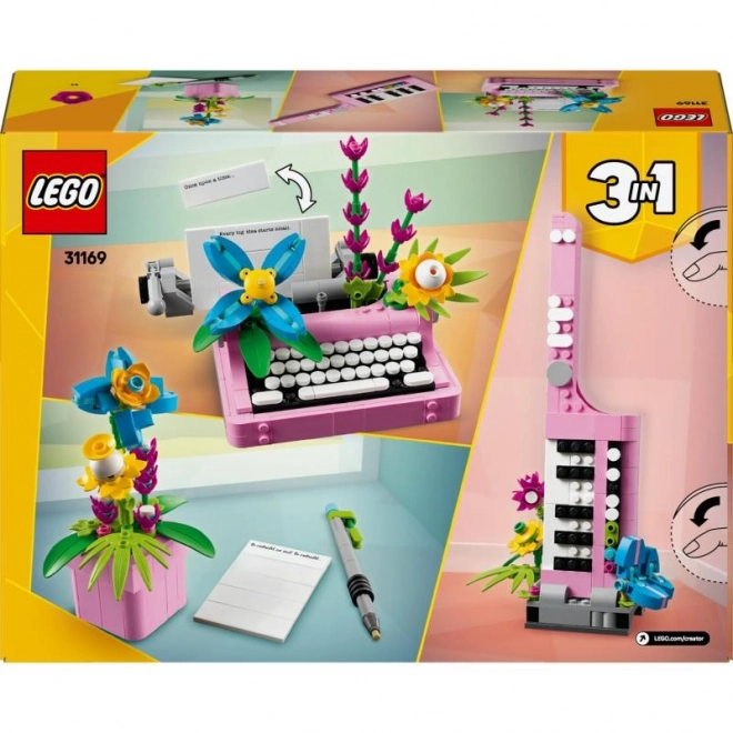 Stavebnice pro děti - Psací stroj s květinami LEGO Creator 3v1