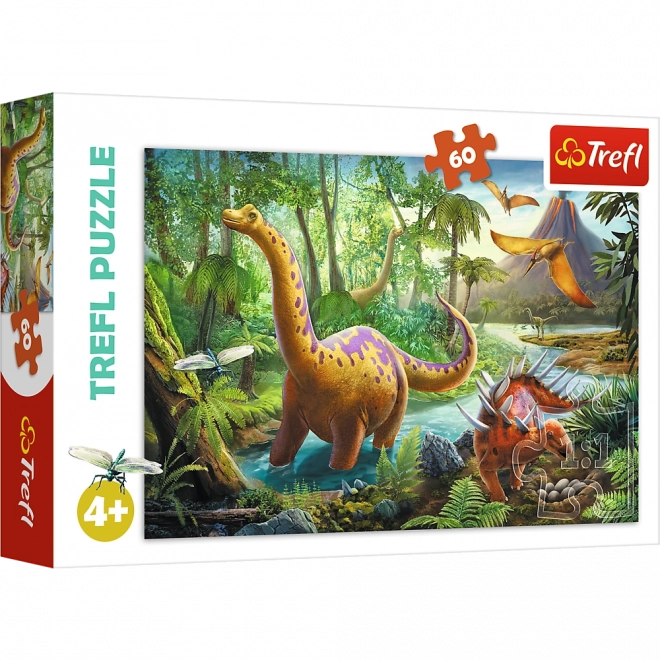 Puzzle Dinosauři 33x22cm 60 dílků v krabici 21x14x4cm