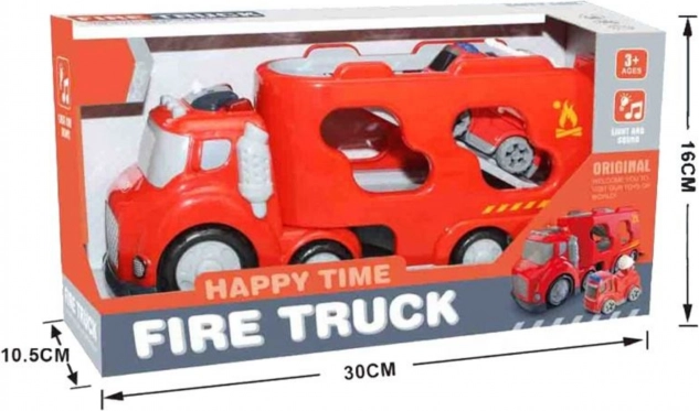 Velký červený odtahový vůz City Truck s efekty zvuku a světla