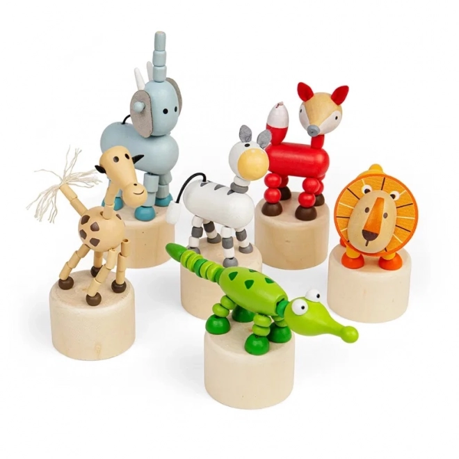 Bigjigs Toys dřevěná mačkací zvířátka Safari