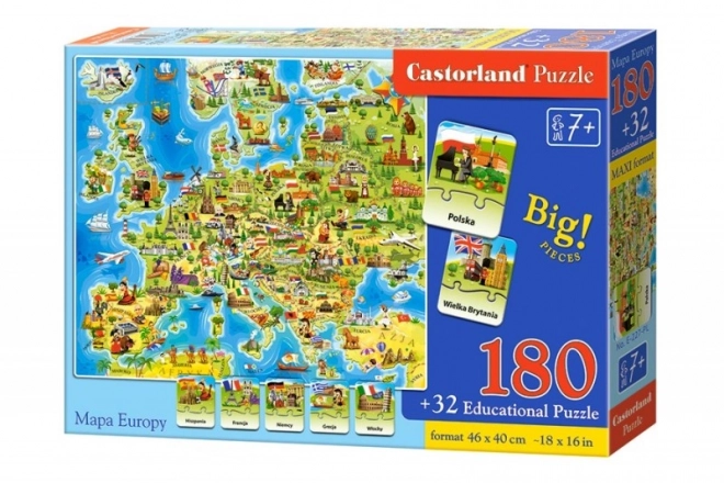Edukační puzzle mapa Evropy CASTORLAND