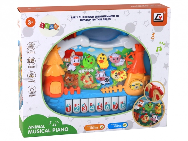Dětské edukativní piano s motivem zvířátek a výukou angličtiny