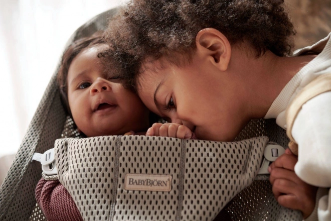BABYBJORN - Lehátko BLISS MESH - Pearl Pink – Šedá béžová