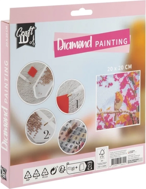 GRAFIX Diamantové malování Ptáček 20x20cm
