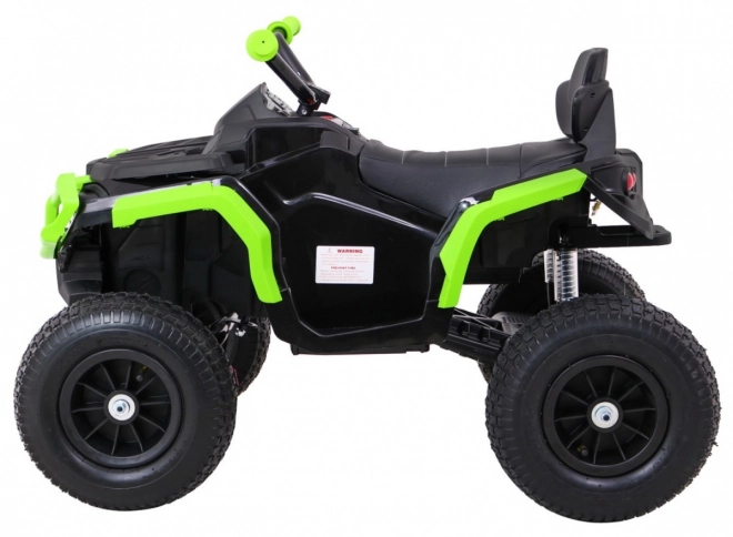 Dětská čtyřkolka ATV Air battery quad Black-Green + nafukovací kola + rádio MP3 + pomalý start