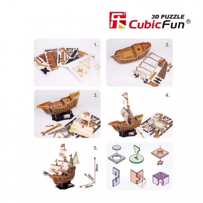Puzzle 3D Loď Santa Maria