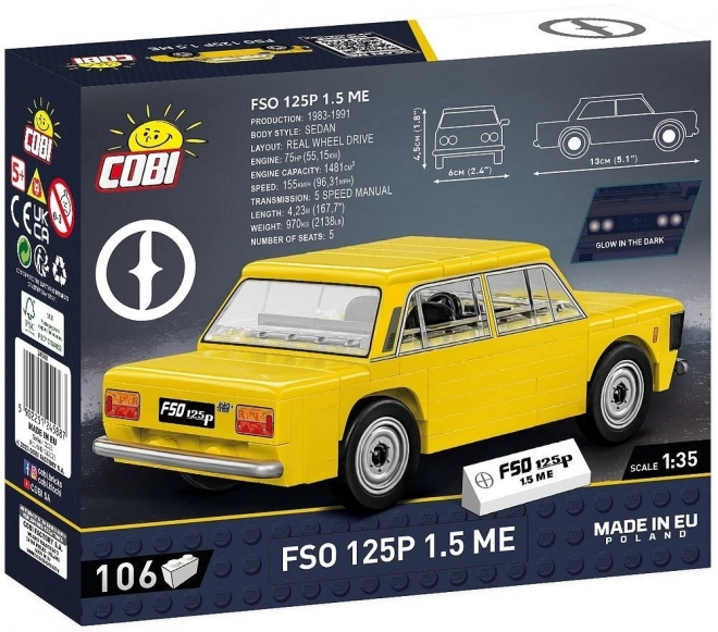 Klasické auto FSO 125p z kostiček