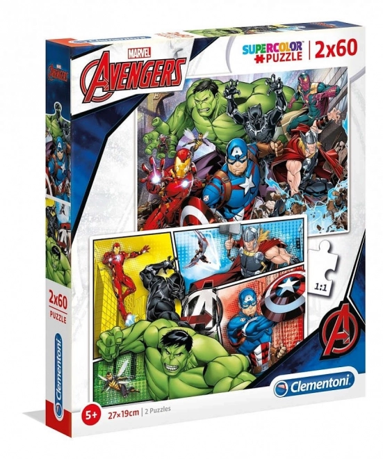 Puzzle 2x60 dílků Super Kolor - Avengers