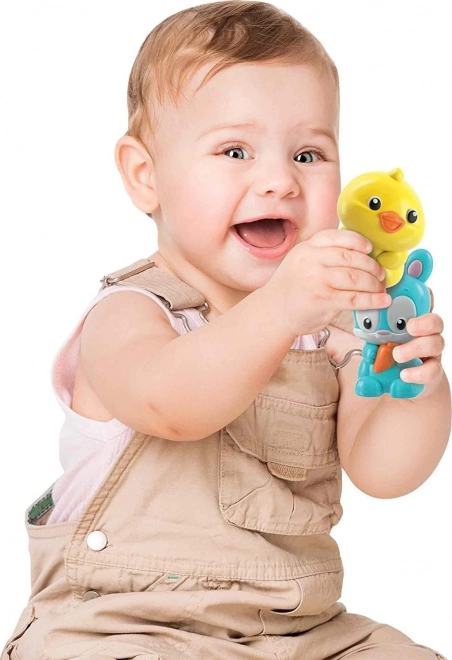 CLEMENTONI BABY Interaktivní hrací sada vláček na farmě se zvuky