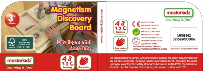 Masterkidz magnetická vzdělávací tabule kompas Montessori