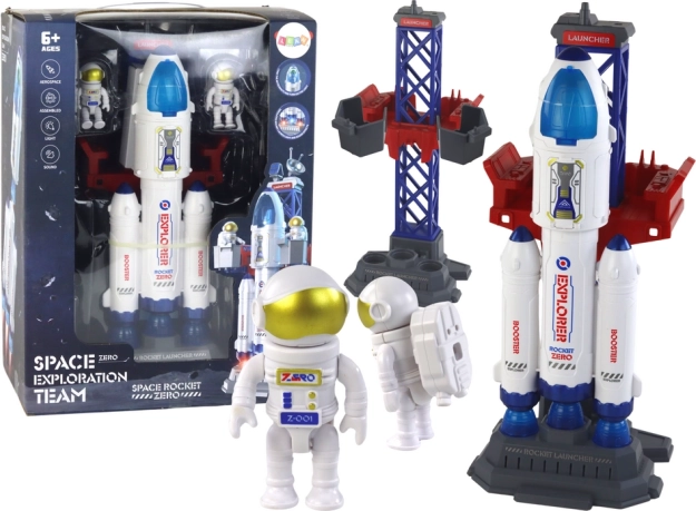 kosmická mise rocket zero – raketa s astronauty a věží
