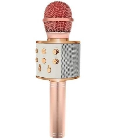 Bezdrátový karaoke mikrofon s reproduktorem – Růžový