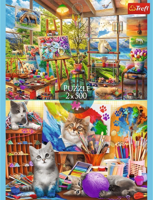 Puzzle Umění malování 2x500 dílků