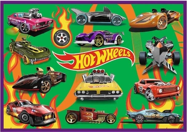 Puzzle 4x250 závodních autíček Hot Wheels