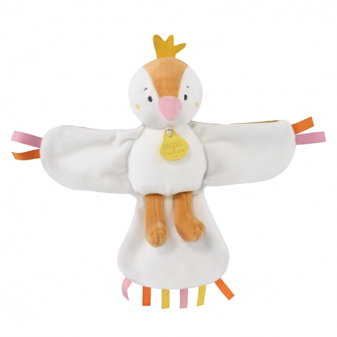 Doudou Dárková sada - hudební plyšová hračka ptáček 23 cm – žlutá