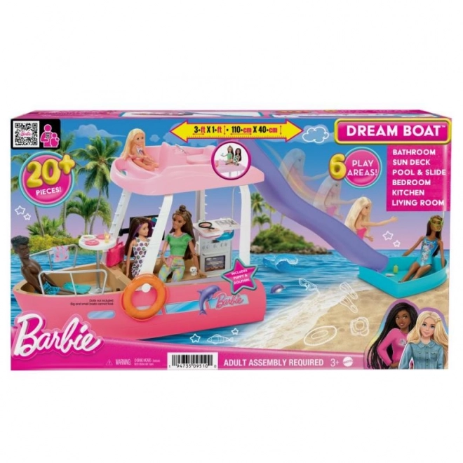 barbie vysněná motorová loď s transformací interiéru a doplňky
