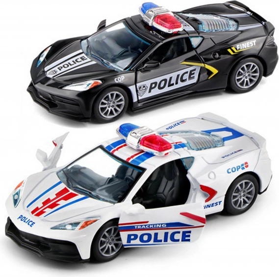 Kovové policejní auto 12 cm