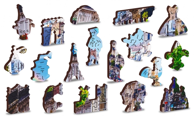 Dřevěné puzzle rušná paříž 2v1
