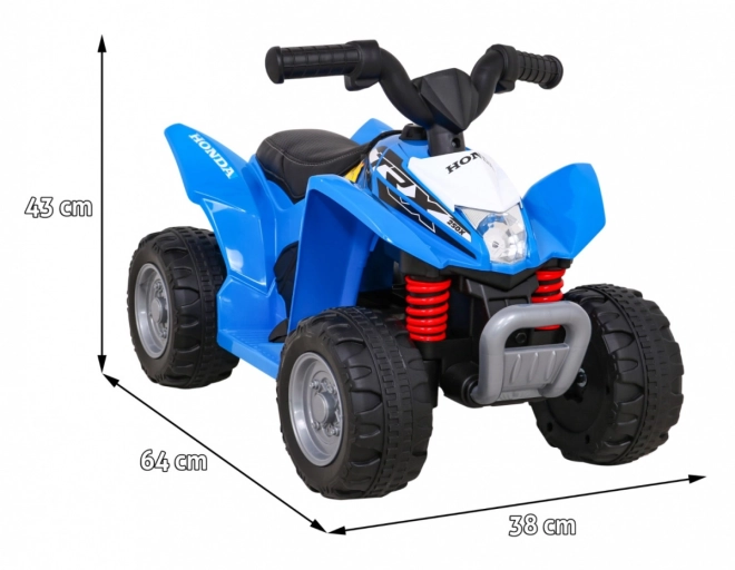 Čtyřkolka Honda 250X TRX s baterií + klakson + LED + eko kůže – Modrá