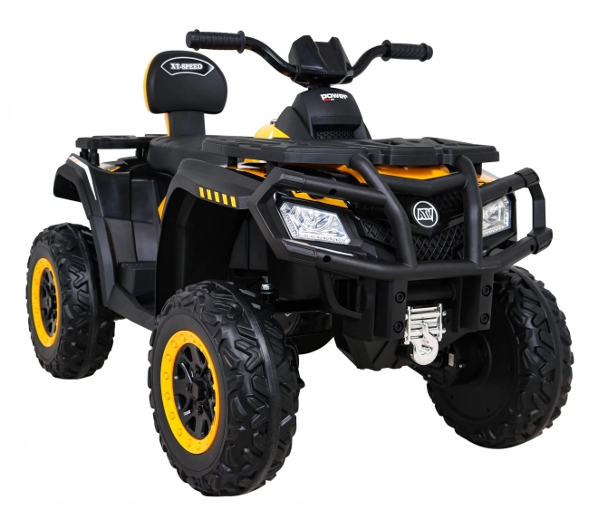 Čtyřkolka XT-Speed pro děti žlutá + 4x4 + EVA + pomalý start + rádio MP3 + LED dioda