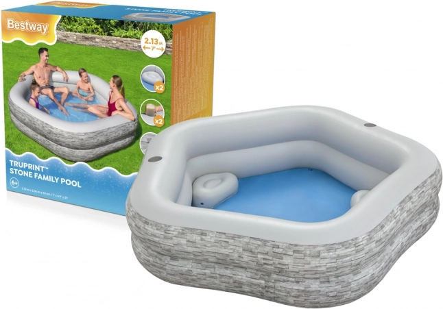 nafukovací rohový zahradní bazén 213 × 206 × 53 cm bestway