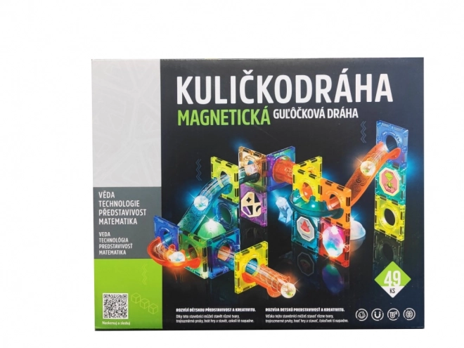 Magnetická kuličková dráha se světlem – 49 dílků