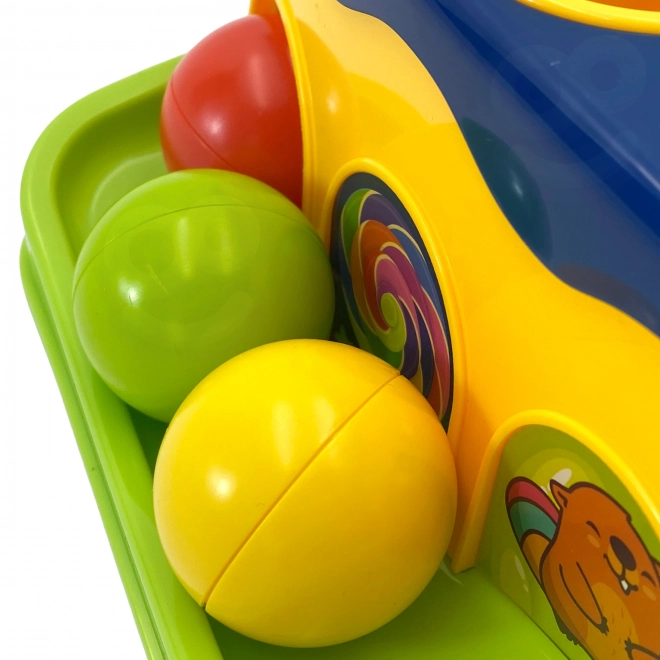 Dětská hračka Kolorowy prolézací tunel s kladívkem Montessori