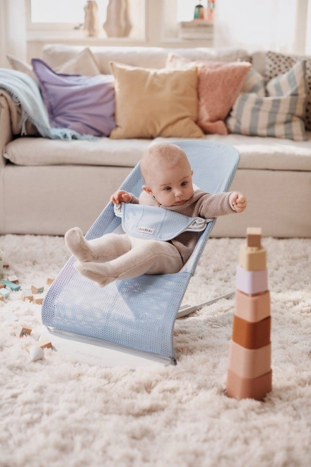 BABYBJORN - Lehátko BALANCE SOFT MESH - šedá/bílá – Modrá/bílá