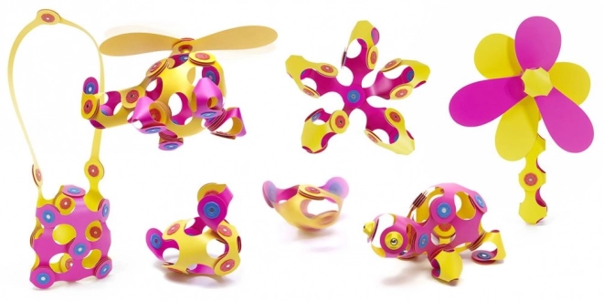 Magnetické bloky Clixo Crew pack, růžová a žlutá