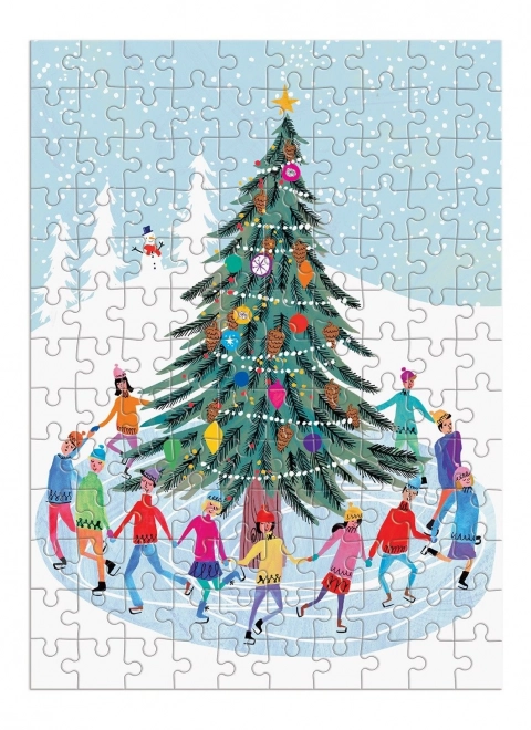 GALISON Puzzle Bruslení kolem vánočního stromu 130 dílků